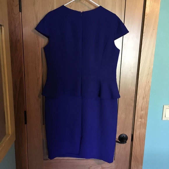 Anne Klein blue peplum dress 14 - Picture 3 of 6